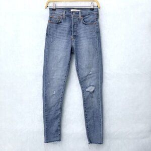 Levi's Women's Wedgie Jeans Skinny Button Fly Distressed size 25 length 27"